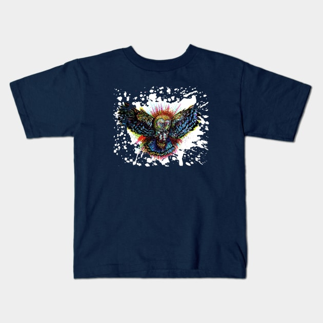 Color Barn Owl Kids T-Shirt by adamzworld